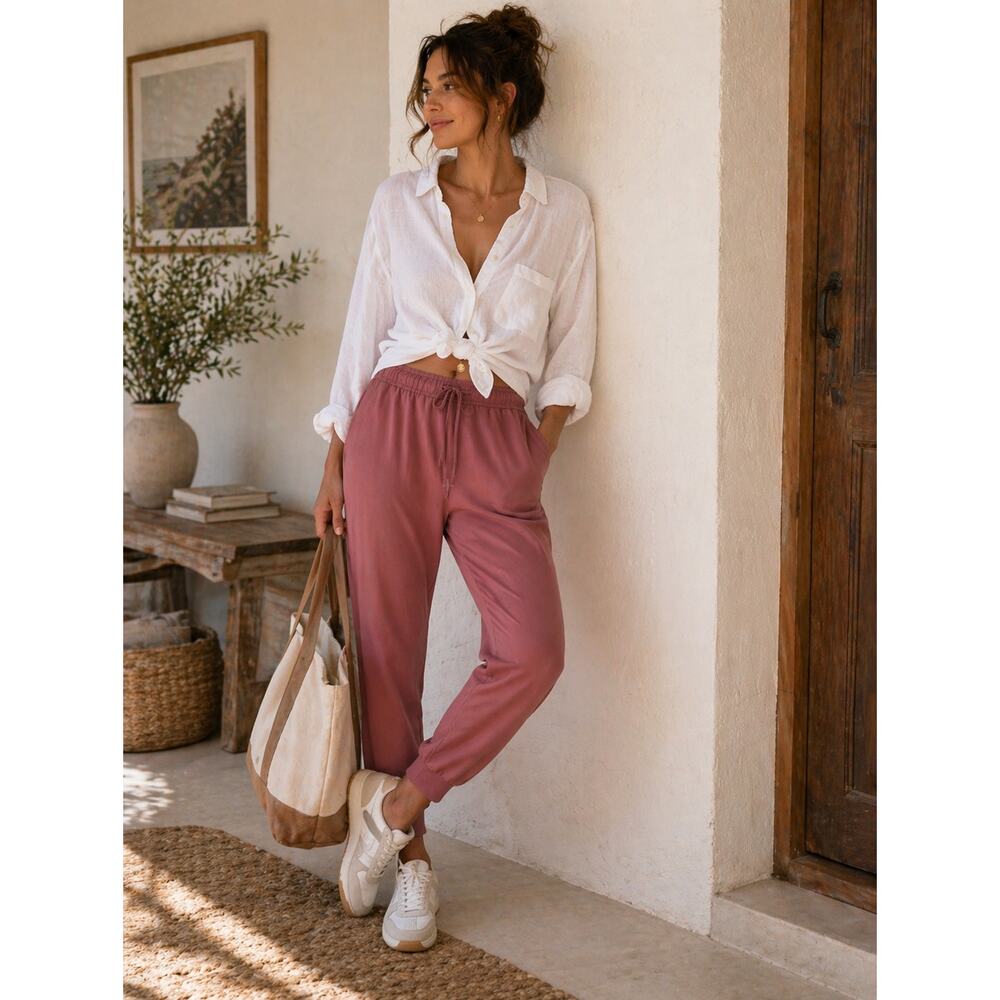 Lululemon Athleisure Jogger Pants Women 14 High Rise Gym Pink Performance - Picture 1 of 13